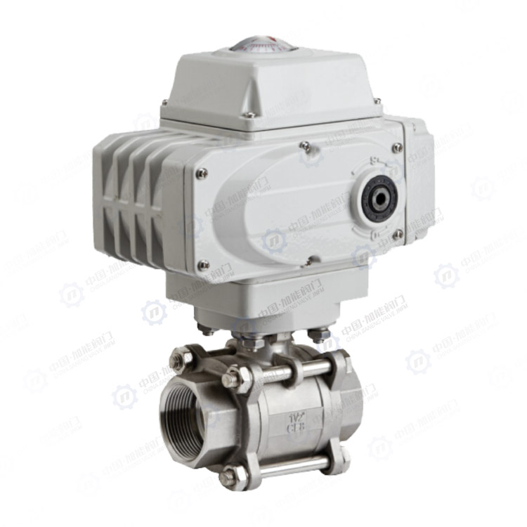 Electric three piece ball valve