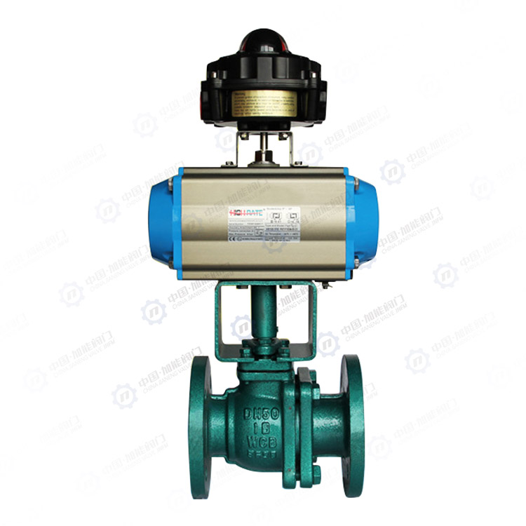 Pneumatic fluorine lined flange ball valve