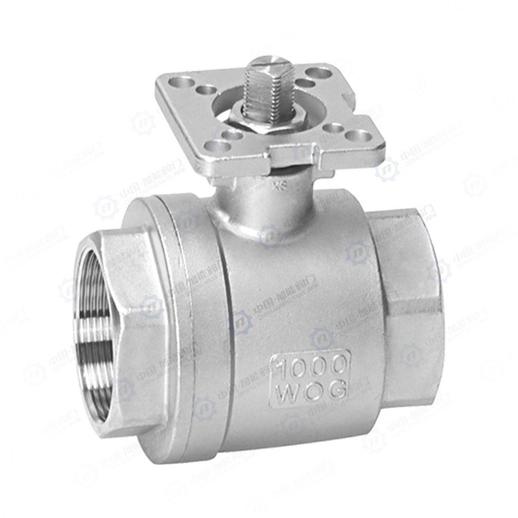Two piece high platform threaded ball valve