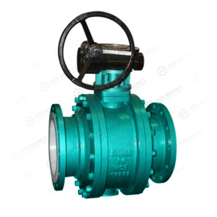 Fluorine lined worm gear flange ball valve