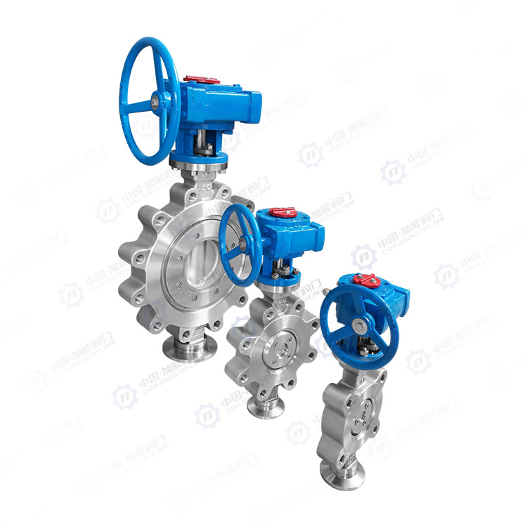 Double clamp convex ear butterfly valve