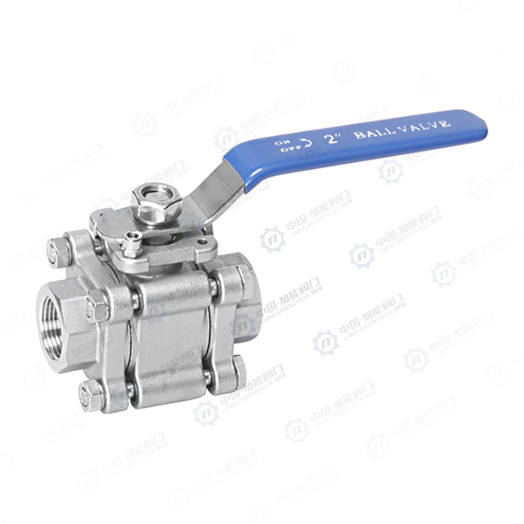 Three piece threaded ball valve